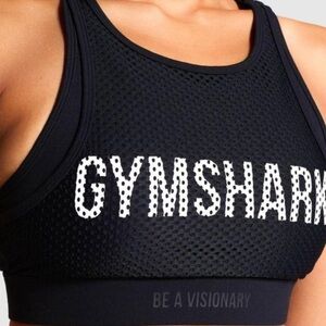 Gymshark Varsity Black/White Logo Women's Sports Bra. Size S. Removable padding